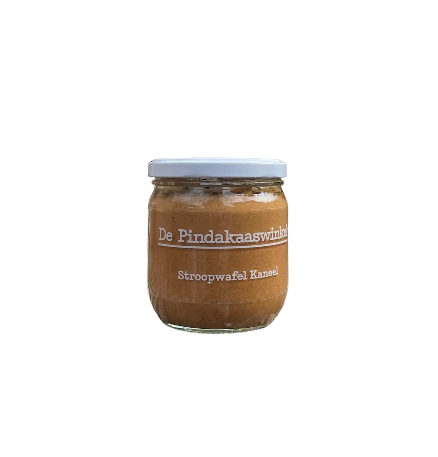 Pindakaas met stukjes stroopwafel & kaneel